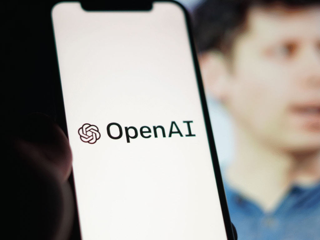 Smartphone screen displaying the OpenAI logo