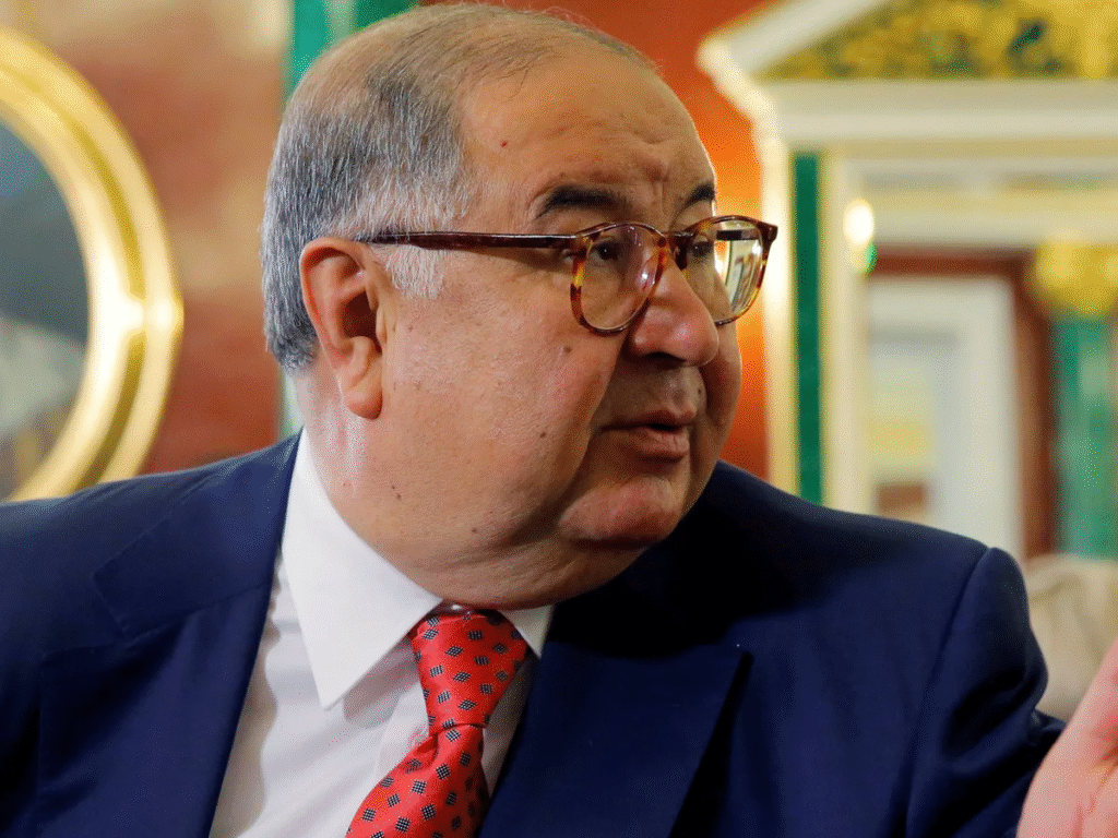Alisher Usmanov, founder of USM Holdings, seen speaking during a business session in Moscow, Russia.